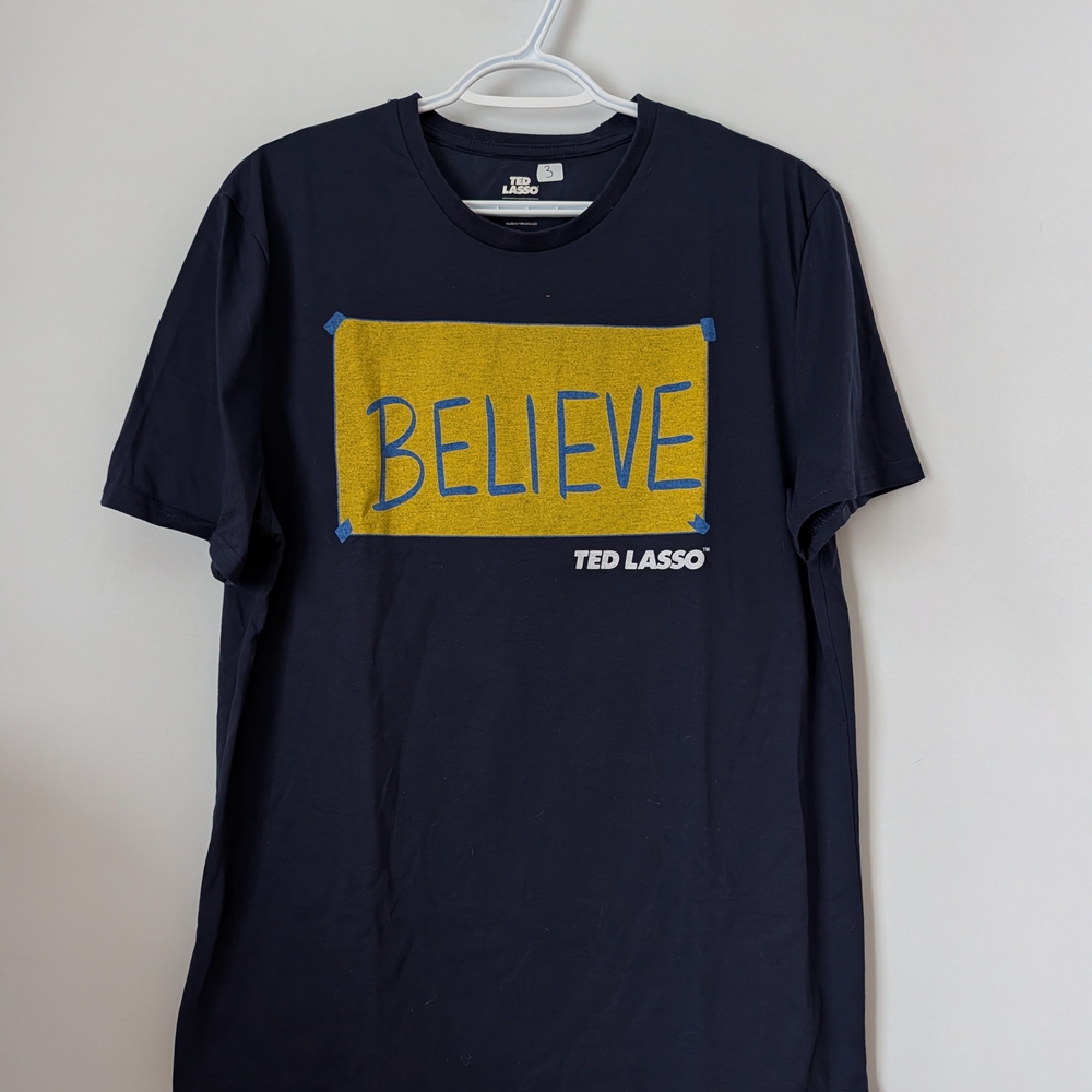 Navy Blue 'Believe' Ted Lasso Short Sleeve T-Shirt